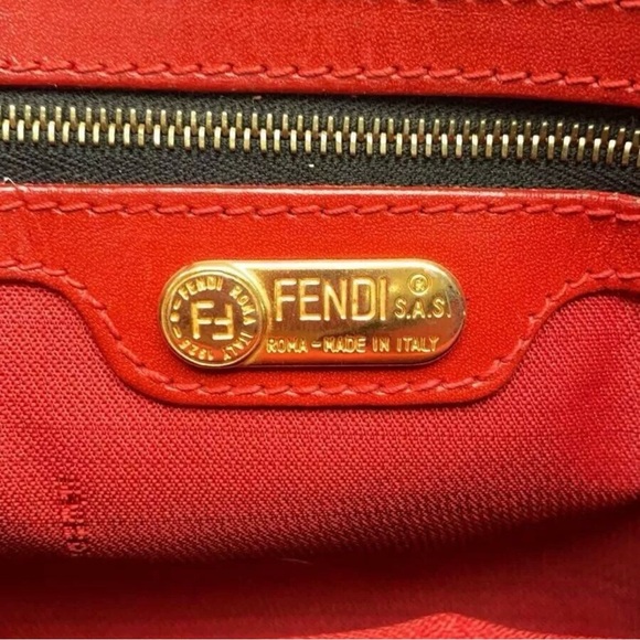 FENDI LVMH 1990s Leopard Print Two Way Cross Body Tote Satchel Handbag Purse - Picture 9 of 12